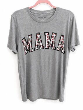 “Mama” Target Embroidered Top